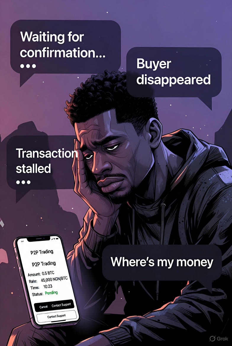 racksol12's tweet image. If you’ve ever used P2P in Nigeria, you understand the fear:
• Fake proofs
• Delayed payments
• Account freezes
• Scammers everywhere
Crypto shouldn’t be this stressful.