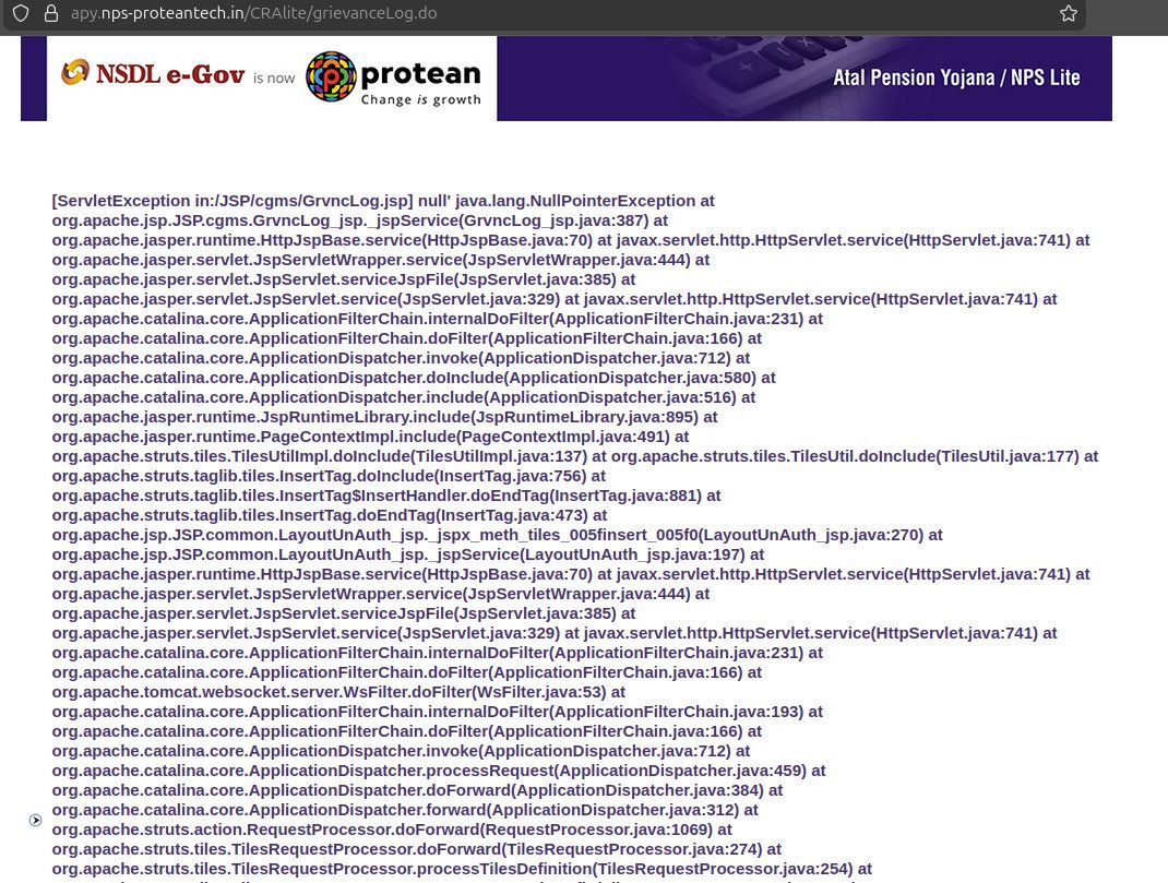 ranjanport's tweet photo. @ProteanEgovTech I recently visited the website and found that your website are too old tech. It exploded and throws JavaNullOinterException. Also, I wanted to share that I have created my account using aadhar but the names fetched by your system is wrong. https://t.co/g0QmrtEKMd