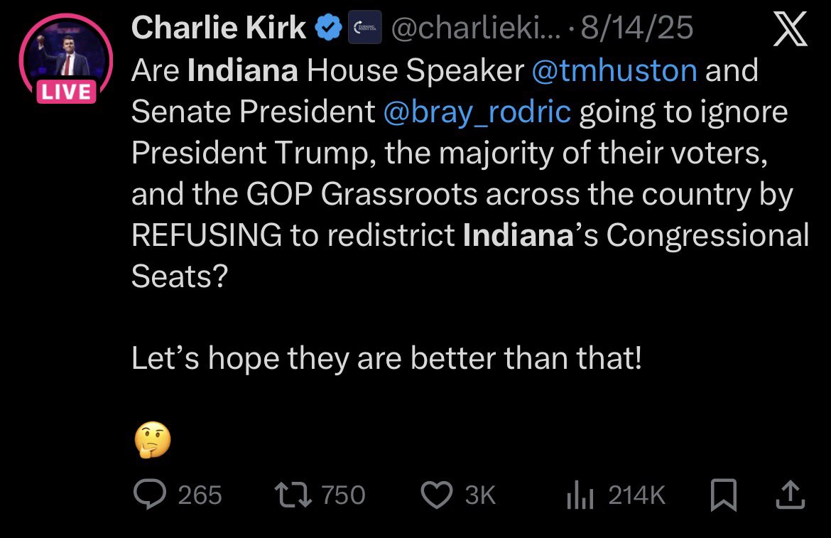 robert_kruse15's tweet image. INDIANANS (hoosiers), CALL YOUR SENATOR! 

It’s time to redraw the maps, let’s get this thing done!

#RedrawTheMaps x #Redistricting
