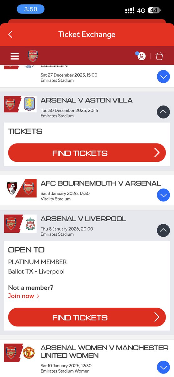 iibrahim08's tweet photo. @ArsenalBallots @eze_quisite Access to the Ticket Exchange for the Liverpool match is not available yet. https://t.co/a9WtCqfI5E