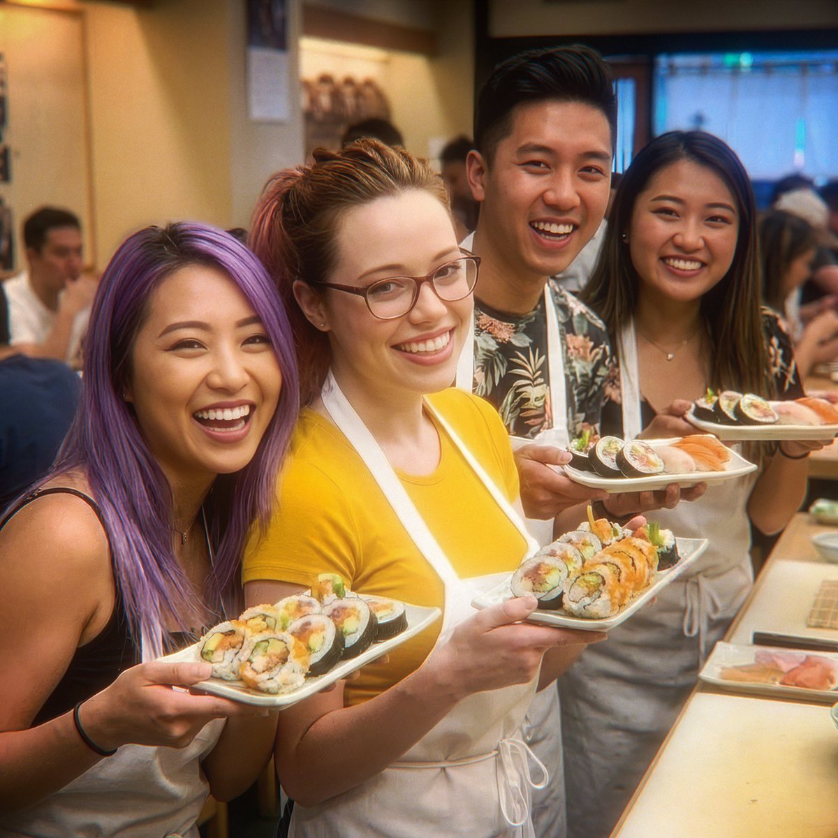 TeachingModel's tweet image. Learned to make sushi last night from an Itamae. He was was very patient with us, but I think I&apos;m going to just stick with eating it.

昨夜、板前さんにお寿司の作り方を教えてもらいました。とても辛抱強く付き合ってくれましたが、やっぱり私は食べる専門でいようと思います。