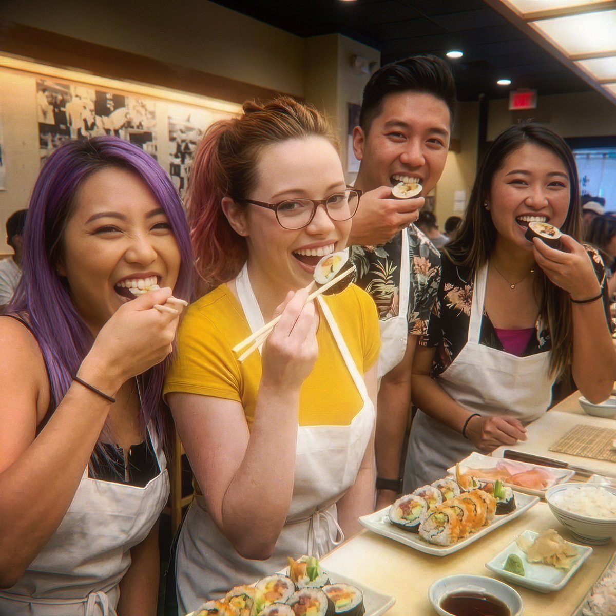 TeachingModel's tweet image. Learned to make sushi last night from an Itamae. He was was very patient with us, but I think I&apos;m going to just stick with eating it.

昨夜、板前さんにお寿司の作り方を教えてもらいました。とても辛抱強く付き合ってくれましたが、やっぱり私は食べる専門でいようと思います。