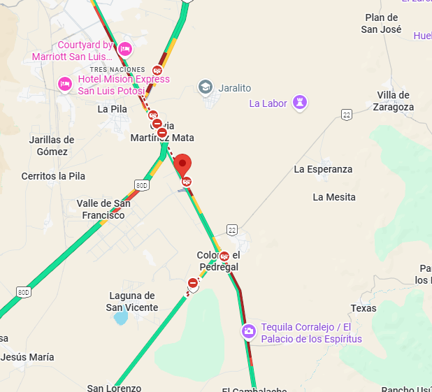 Buen día.

<a href="/GN_Carreteras/">Guardia Nacional Carreteras</a> <a href="/088_GN/">088_GN</a> <a href="/CAPUFE/">CAPUFE</a> <a href="/LaPilaSLP/">Delegación La Pila SLP</a> Contarán con algún reporte de la zona que nos puedan apoyar, contamos con unidades en alto total ya hace unas horas