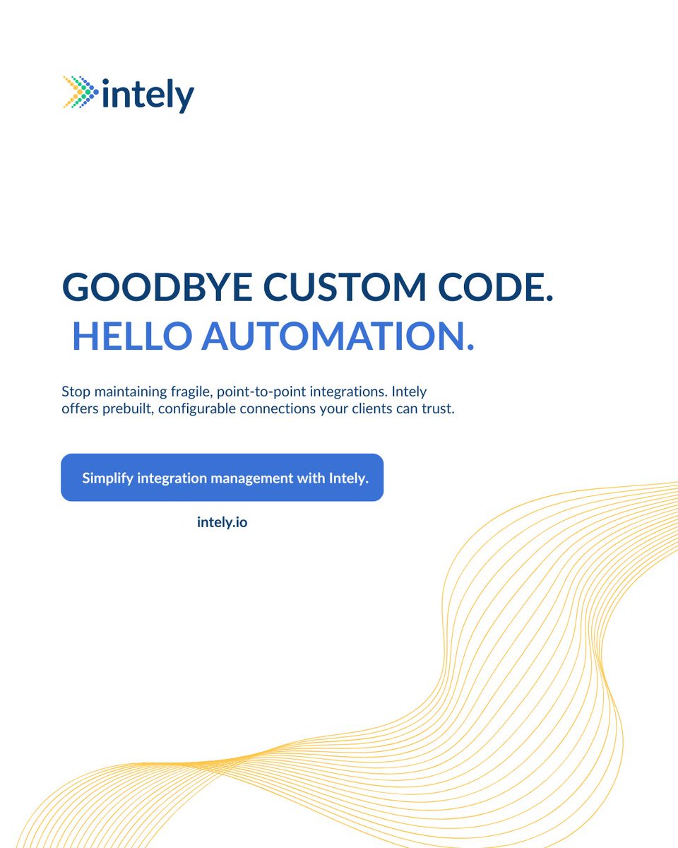 intely_io's tweet photo. Manual coding and point-to-point builds slow teams down. Intely replaces them with prebuilt, configurable integrations that are easy to manage and scale.

#IntegrationPlatform #HealthcareTechnology #NoCodeIntegrations #DataAutomation #Intely https://t.co/ZMRE9gxQgD