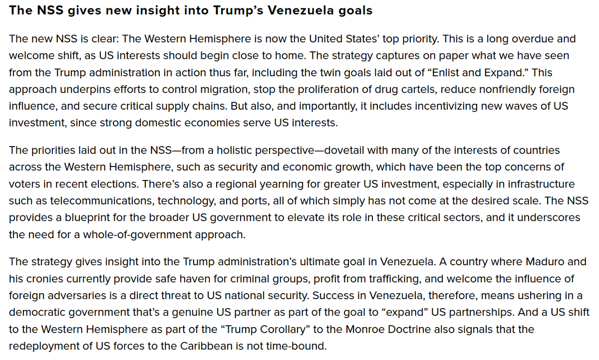 AllisonBrojr's tweet photo. Jason Marczak: The Western Hemisphere is now the United States’ top priority. This is a long overdue and welcome shift, as US interests should begin close to home. @jmarczak https://t.co/Ve1Qyj5Wey