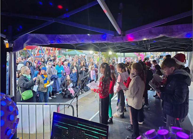 Mrs Hambling &amp; Mrs Moreland were incredibly proud of the choir for leading the community in song at the start of the Light Up Whitton celebrations. Mr J invited Nelson School Choir to join us and together we sang some popular carols to get everyone in the Christmas mood!