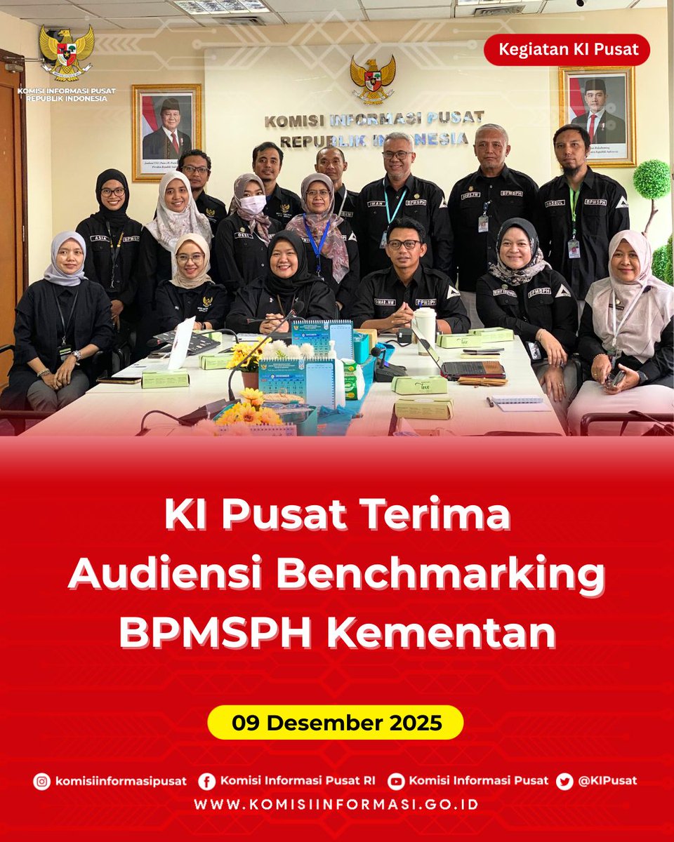 KIPusat's tweet image. Komisi Informasi Pusat menerima audiensi dari Balai Pengujian Mutu dan Sertifikasi Produk Hewan, Kementerian Pertanian RI. 9/12/25

#audiensi #kipusat #KeterbukaanInformasiPublik #hakandauntuktahu