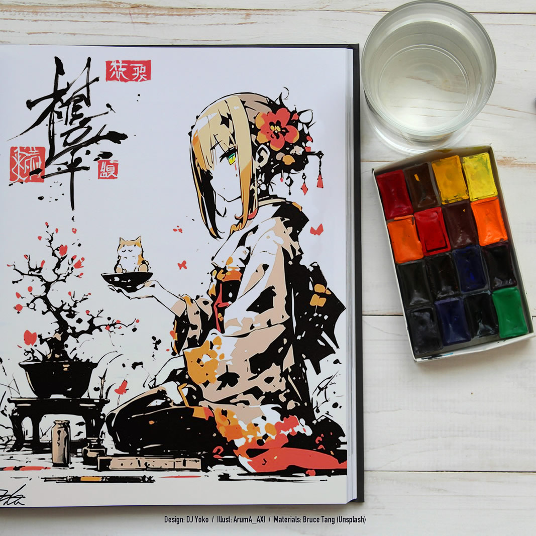 Calm in Notebook ] Design: DJ Yoko Illust: @ArumA_AXI Photo