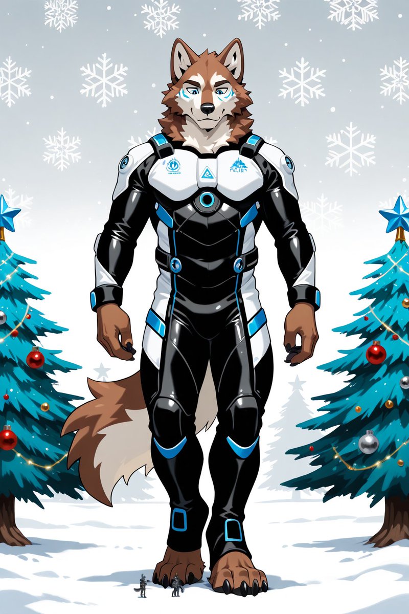 HarryRectangle's tweet photo. Merry Christmas @leocat0AI and @wolfyluna1 #aifurry #aiartfurry https://t.co/qo3fIHkXlk