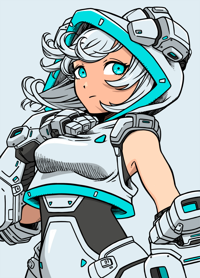 FLYACE_JPN's tweet photo. クリスマスっぽく白基調にしてみた❄️

#イラスト #illustration #cyberpunk https://t.co/k6tfiCrucB