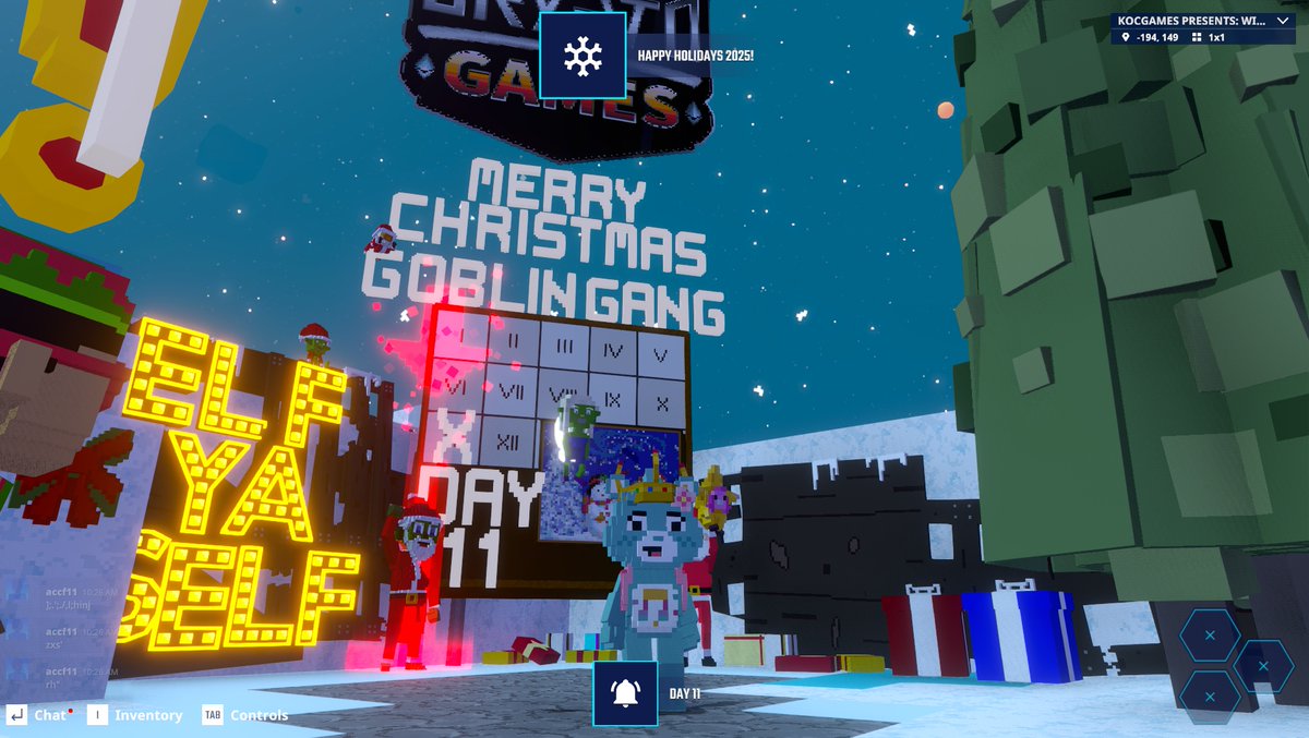 artifisyl's tweet photo. ๐ KOC Games โ 12 Goblin Days: DAY 11 Complete! Finished todayโs quest in the GoblinGang Christmas world in @TheSandboxGame!
On my way to earn Master Elf + a Christmas Mini Gob from @KOCGamesCo! #KOCGames #TheSandboxGame #Sandfam #GoblinGang #MiniGobs #12DaysOfChristmas https://t.co/8NBBqc8ehD