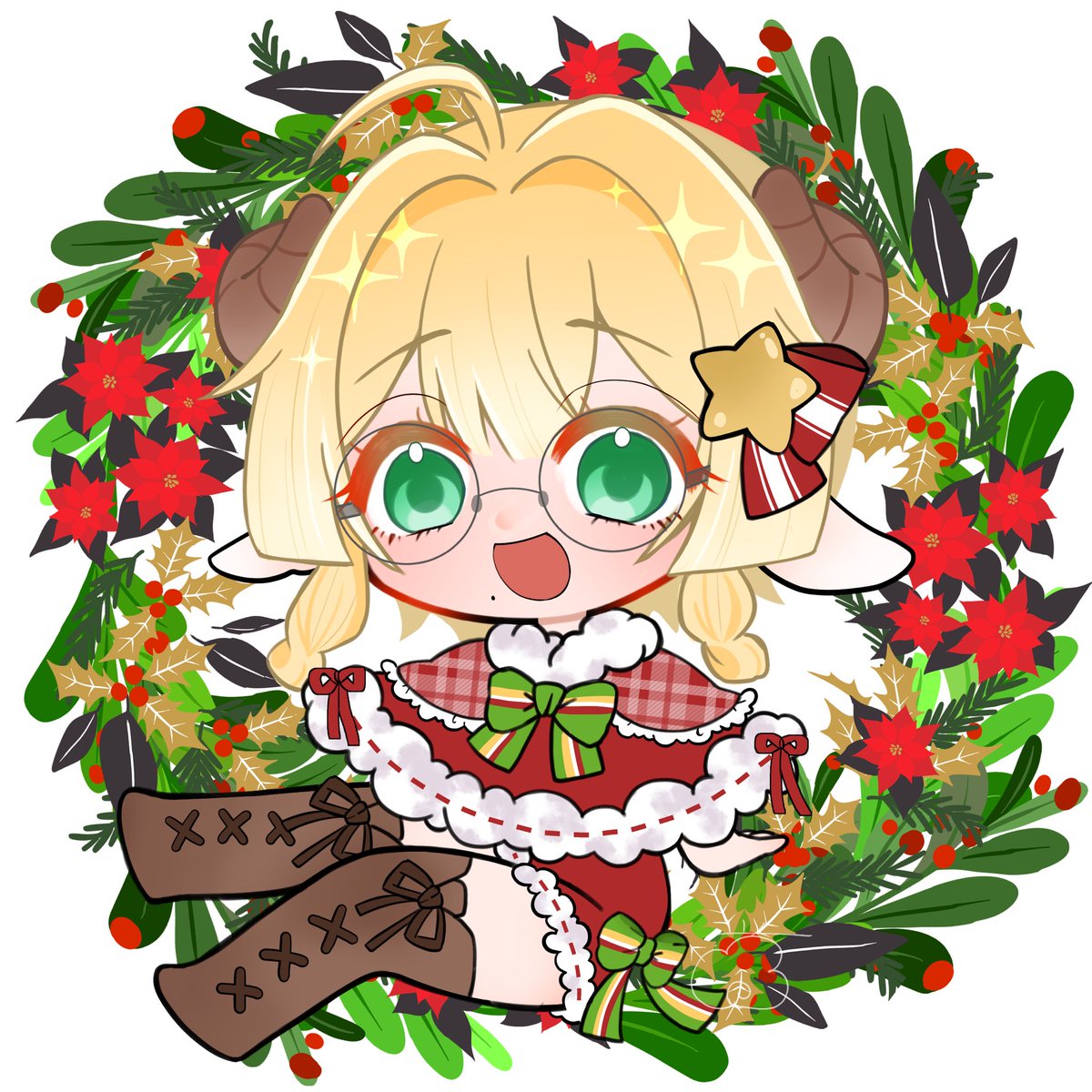 メリークリスマス🎄✨
イラストは花円 誉(#hnmr_ho)さまにご依頼したクリスマスミニキャラ!
めちょかわなのでたくさん見てほしい🐏 