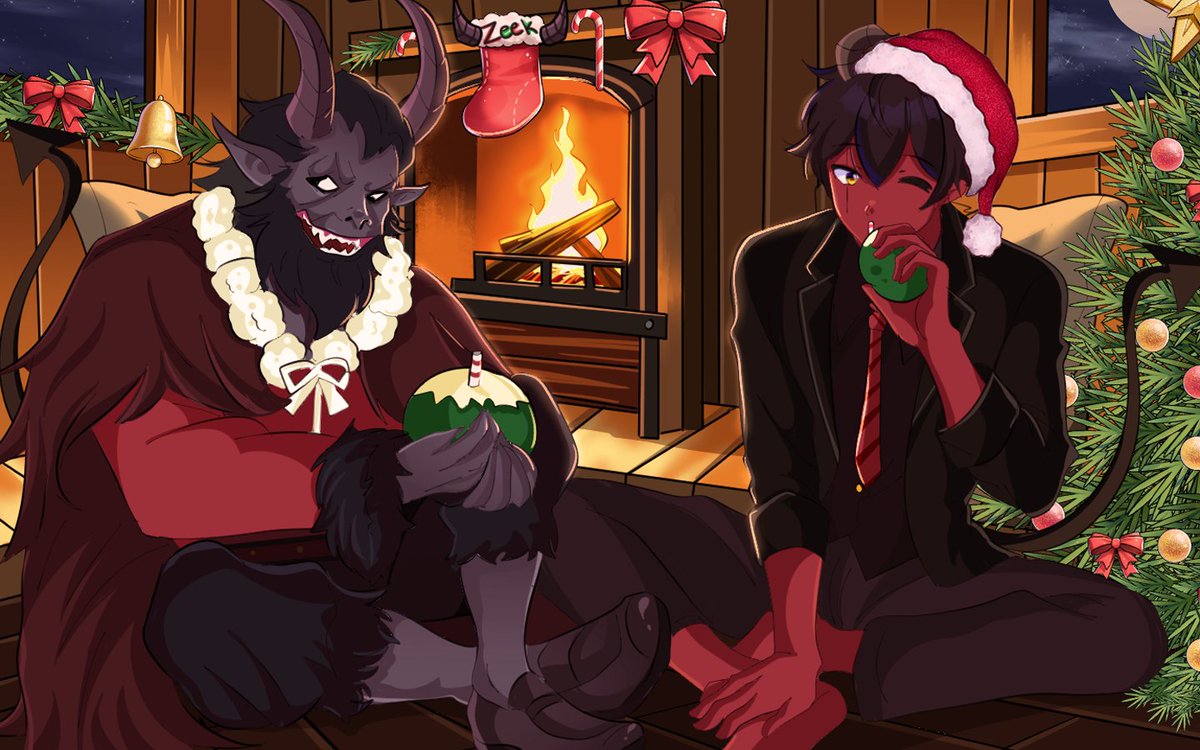 The_DreamDevil's tweet image. Merry Christmas! 🎄 
Happy Holidays! 🎁 

🎨 @Seirenna