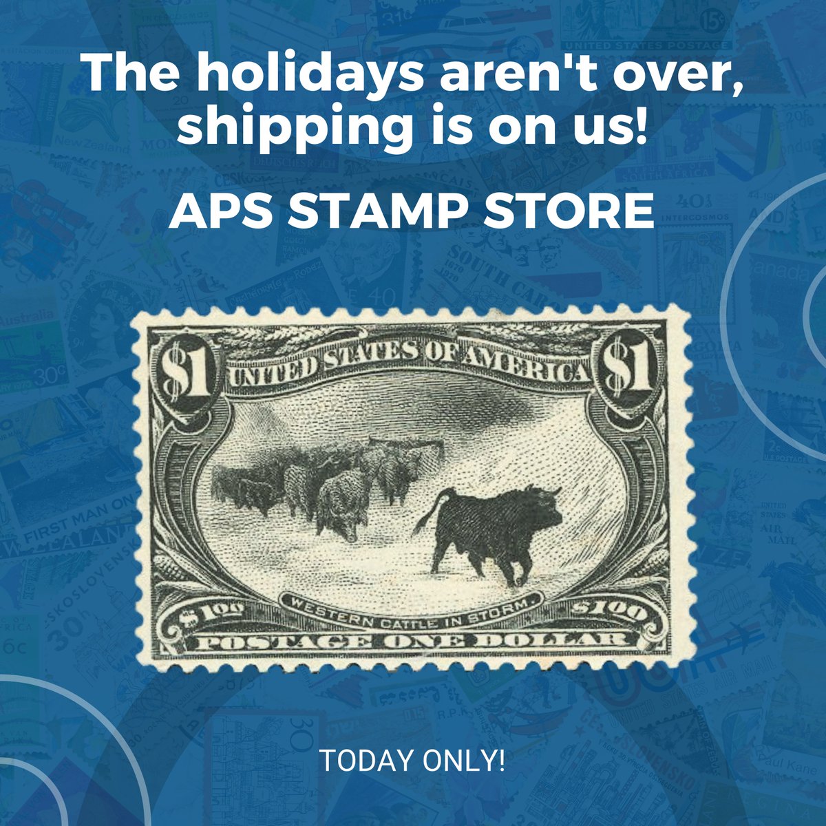 🎁 Enjoy Free Shipping From The APS Stamp Store

Enjoy Free Shipping on all stamps and covers from the APS Stamp Store today! Don't wait, this festive offer ends at midnight.

🔗 Shop Free Shipping:
hipstamp.com/store/aps-stam…

#HipStamp #APS #FreeShipping #StampStore #Philately