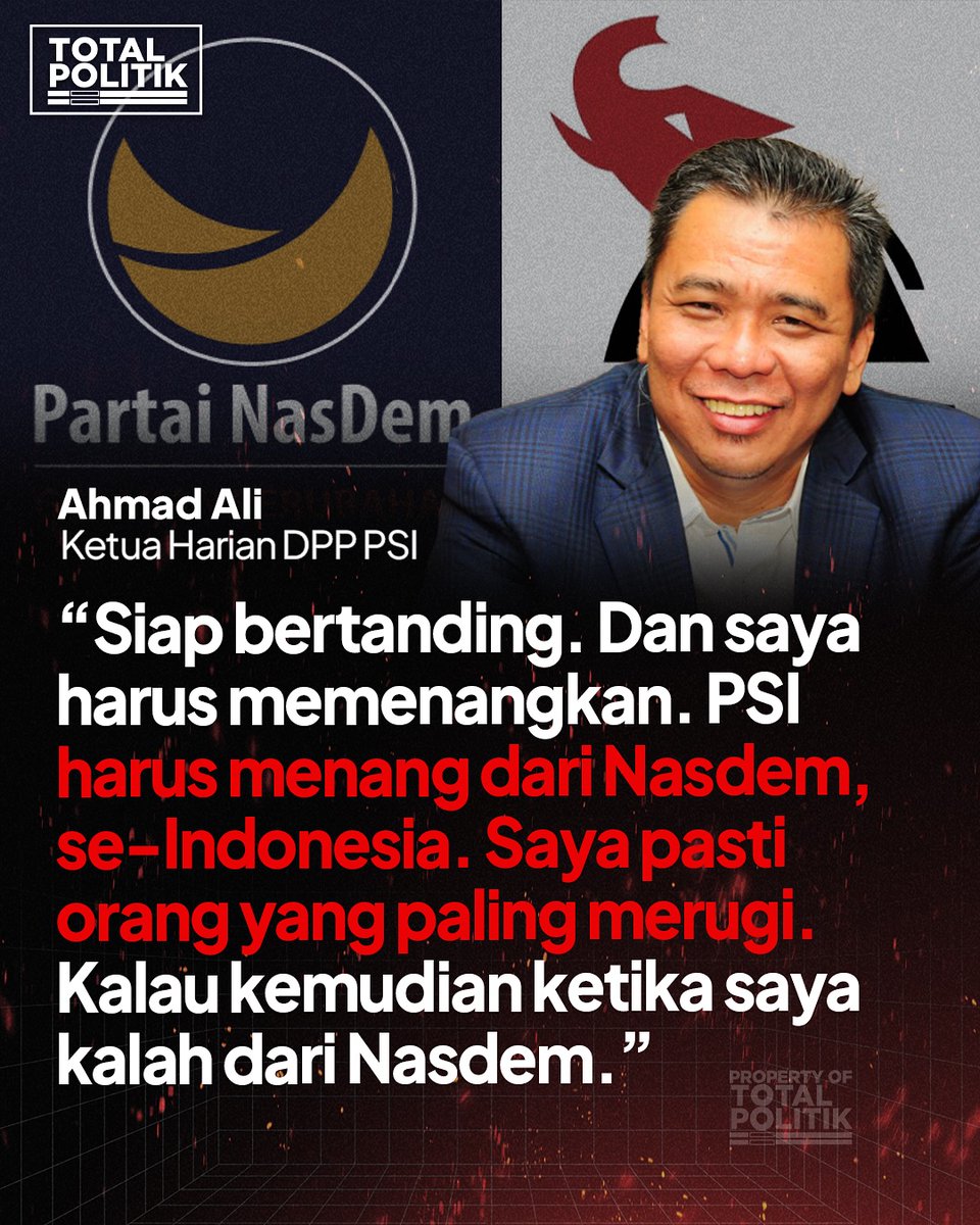 Waduh sudah nantangin partai lama saja nih Pak Ahmad Ali 🔥