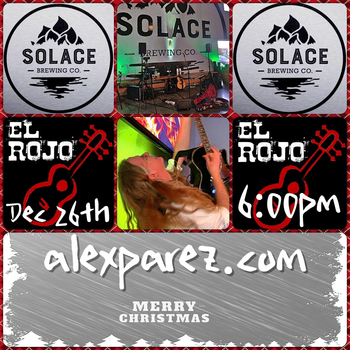 AlexTheRedParez's tweet image. Looking forward to being back again and performing at @SolaceBrewing in Sterling, VA this Friday! 6pm-9pm! Happy Holidays! Merry Christmas Eve!

alexparez.com/shows

solacebrewing.com/?site=sterling