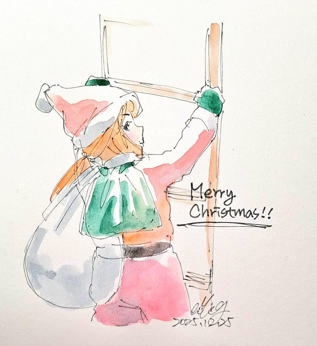 KataokaDraw's tweet photo. どんなに忙しくても、最高なクリスマスを楽しみたい！いつも頑張ってる皆様、お疲れ様です！そしてメリークリスマス🎄
無論有多忙，都希望能好好慶祝美好的聖誕節！平時努力的大家，辛苦了！聖誕快樂🎄

#MerryChristmas
#メリークリスマス 
#落書き
#絵描きさんと繋がりたい https://t.co/nqWYzMWqZd