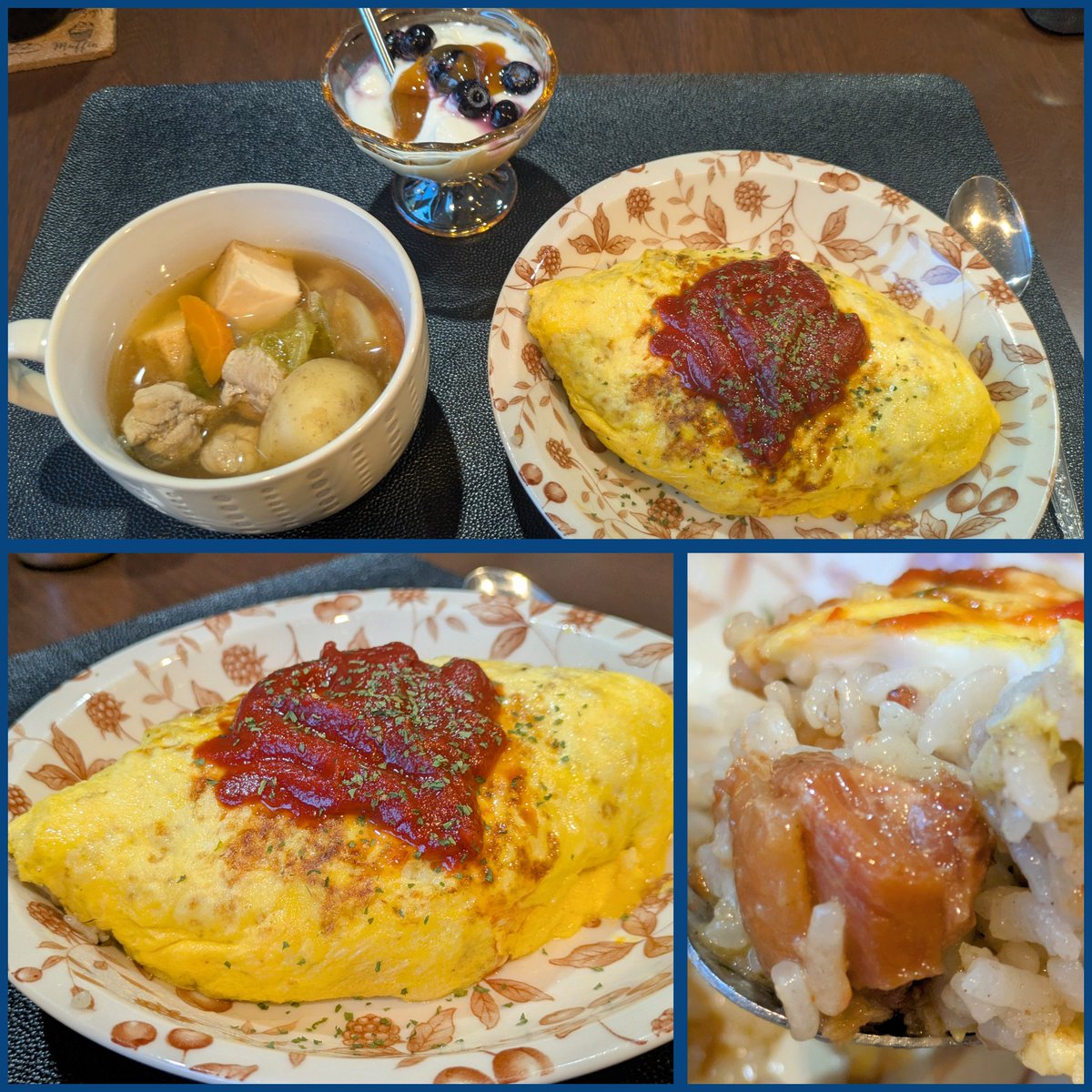今日の朝食は焼鳥の缶詰で作ったチキンライス入りのオムライスでした😊
速攻でペロリ完食。
#メリークリスマス #merrychristmas 
#クリスマスの朝ごはん 
#チキンライス
#焼鳥缶でチキンライス
#オムライス
#豚汁