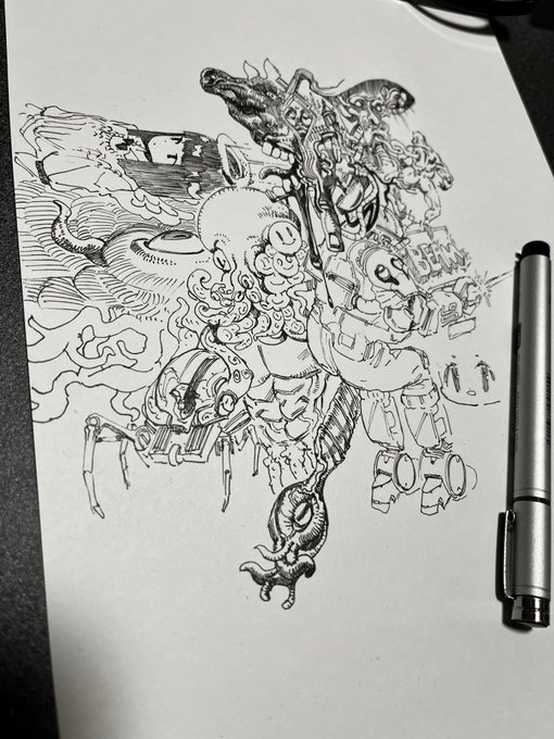 原稿作業の合間に息抜きでやってる落書き 