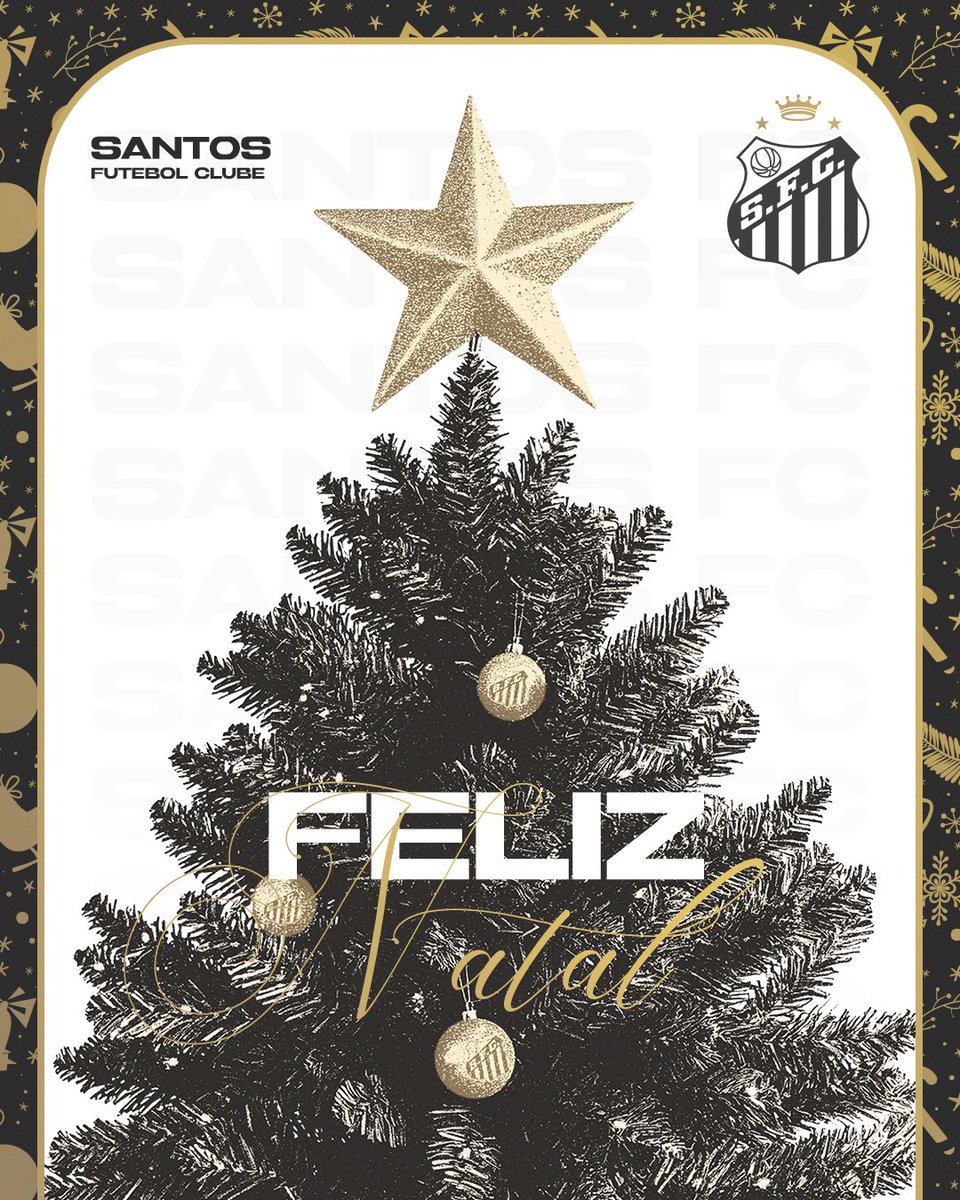 SantosFC's tweet image. Feliz Natal, nação santista! 🎄🤍🖤