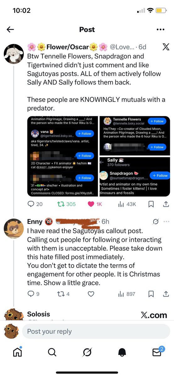 Simple reminder 

Nsfw accounts should NOT fucken interact with minors Let alone one trying to defend a groomer’s actions 

Also thanks for putting yourself as a creep enny