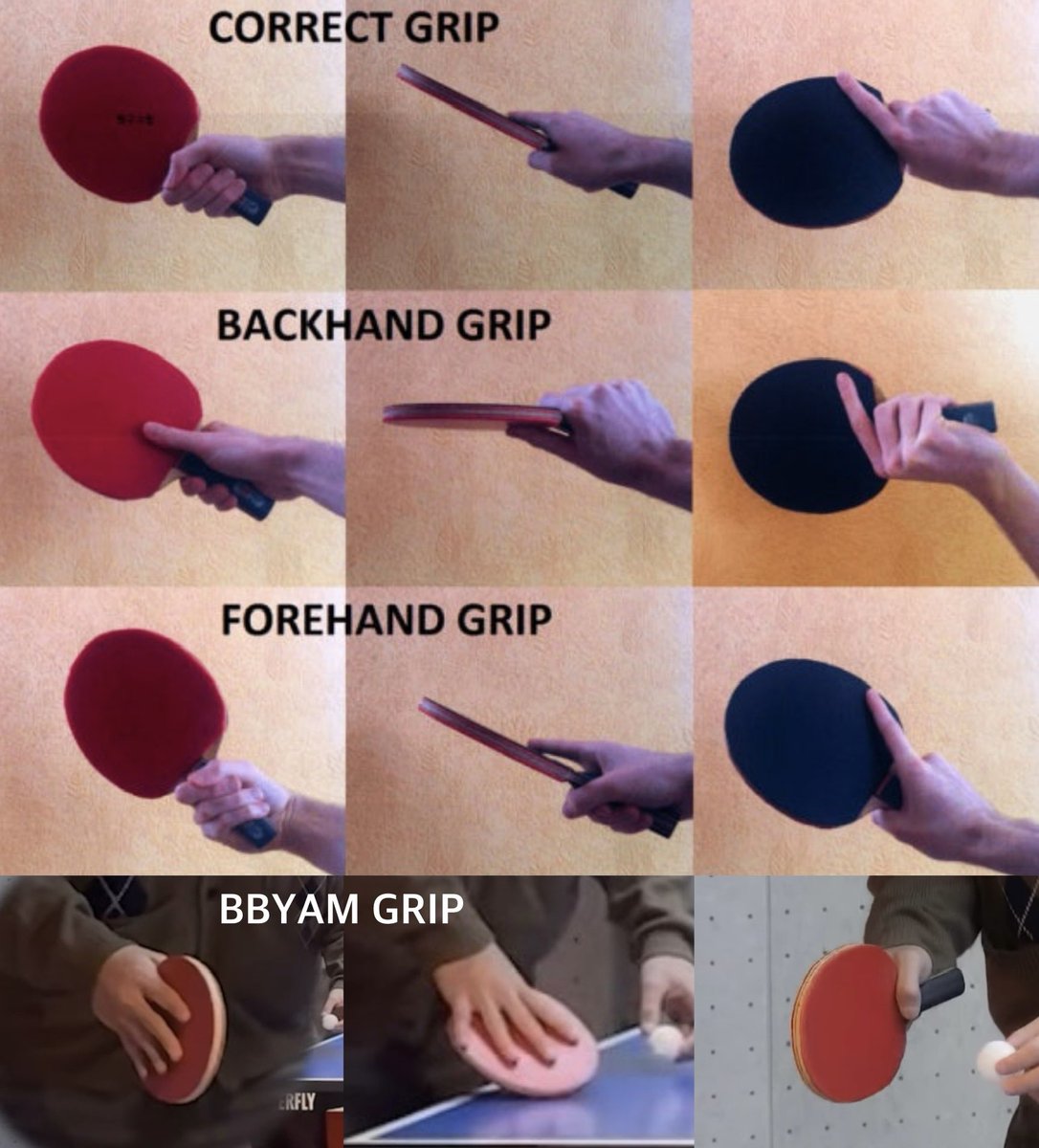BBisfire's tweet image. 탁구라켓 그립의 종류