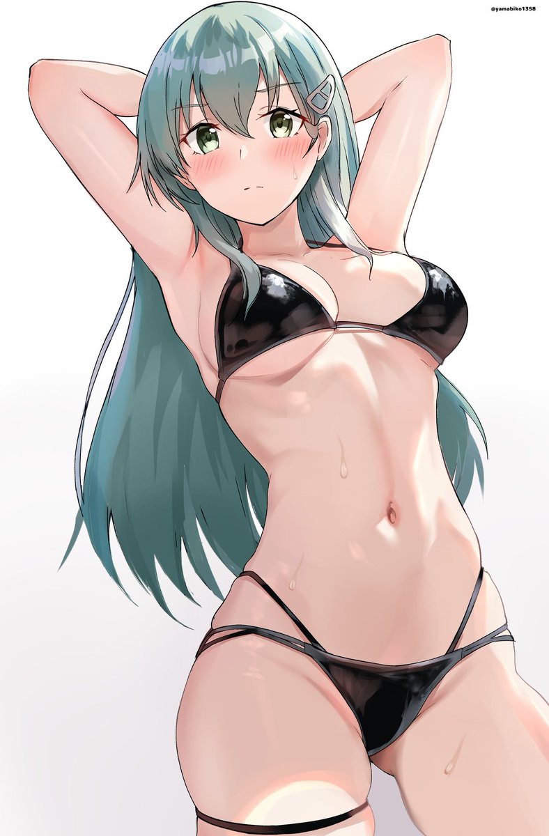 鈴谷(艦隊これくしょん) 「次回の鈴谷イラストは ネコ耳メイドビキニの 縦長全体図を描かせて頂きますので お」|ヤマビコ🔰シャドバン中😭のイラスト
