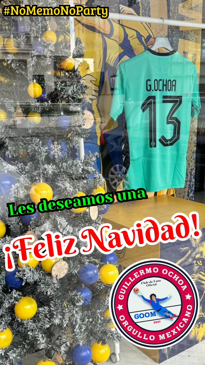 Les deseamos una muy bonita noche buena #FelizNavidad  en compañía de sus seres queridos. Abrazo #GOOM a todos 🫂

¡Felices fiestas 🎉 🪅🎄✨🫶🏻! #NoMemoNoParty #GuillermoOchoa