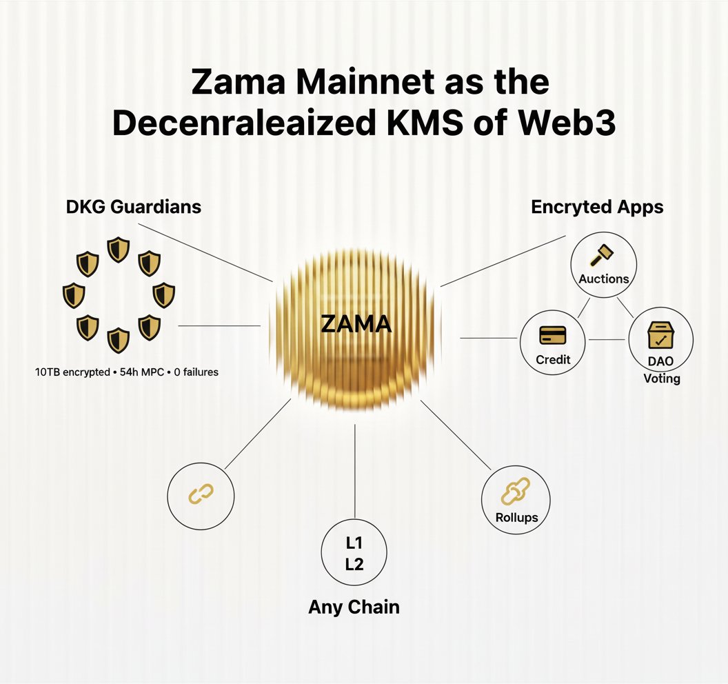 kjmlongMira0704's tweet photo. gZama fam 🎅💛 and Merri Christmas !! So, web3 has a chain for everything, but almost nobody is solving the boring part: who safely holds the keys and secrets for all of this. @Zama’s DKG – 13 institutional guardians, 10TB of encrypted data, 54 hours of MPC with zero failures basically bootstraps a decentralized KMS, not just another L1. Your app keeps using the L1 or L2 you already like, while sensitive state is encrypted and processed through fhEVM + TFHE, with guardians collectively holding decryption power instead of a single custodian. That unlocks encrypted auctions, reputation based credit and DAO voting where inputs stay private but results are verifiable, all powered by the TFHE speedups and stronger security they just presented at ASIACRYPT. Long term the real moat won’t be which chain has the most TVL, it will be who provides the open, shared cryptographic backbone that keeps user data safe while apps still compute on it and Zama is quietly positioning that backbone as public infra, not a closed enterprise box.