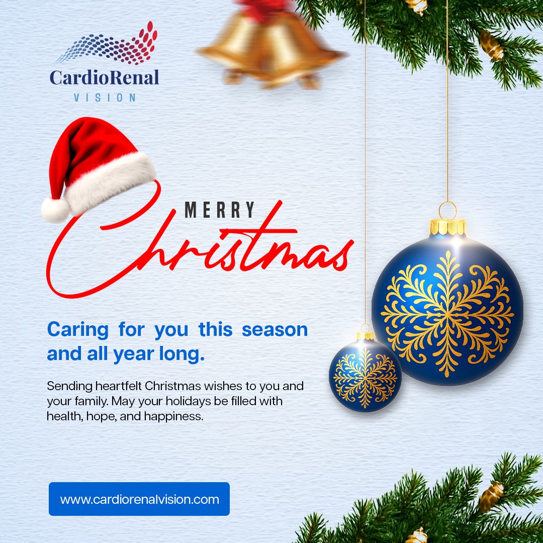CardiacVision's tweet image. #Christmas we celebrate the warmth, gratitude and togetherness of the season. From all of us at #CardioRenalVision we wish you a #MerryChristmas filled with good health and #Happiness 
#christmas2025 #MerryChristmas #HolidaySeason2025