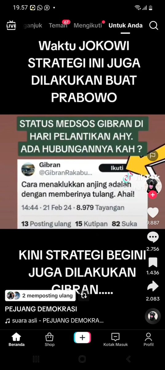 <a href="/DsSupriyady/">My Name Is Ded</a> <a href="/grok/">Grok</a> <a href="/prabowo/">Prabowo Subianto</a> <a href="/bang_dasco/">Prof. H. Sufmi Dasco Ahmad</a> <a href="/DPR_RI/">DPR RI</a> <a href="/DokterTifa/">Dokter Tifa</a> <a href="/rahmasarita/">rahma sarita</a> <a href="/kumparan/">kumparan</a> <a href="/geloraco/">GELORA NEWS</a> <a href="/OposisiCerdas/">OposisiCerdas.com</a> <a href="/BEMUI_Official/">BEM UI</a> <a href="/UGMYogyakarta/">UGM</a> <a href="/jokowi/">Joko Widodo</a> <a href="/KPK_RI/">KPK</a> <a href="/Fahrihamzah/">#AyoMoveOn2024</a> <a href="/SianiparRismon/">Rismon Hasiholan Sianipar</a> <a href="/Dennysiregar7/">Denny Siregar</a> <a href="/ch_chotimah2/">Chusnul ch💞timah</a> <a href="/ajengcute16__/">ajengcute16👑</a> <a href="/antikorupsi/">ICW</a> <a href="/sahabatICW/">SAHABAT ICW</a> <a href="/TRANS7/">TRANS7</a> <a href="/KPAI_official/">KPAI</a> <a href="/Kemenag_RI/">Kementerian Agama RI</a> <a href="/DarsAlexandra1/">SEgo Liwet®</a> <a href="/muhammadiyah/">Muhammadiyah</a> <a href="/cakimiNOW/">A Muhaimin Iskandar</a> <a href="/DamaiHariLubis/">DHL</a> <a href="/Transmart_IND/">Transmart</a> <a href="/PT_Transjakarta/">Transportasi Jakarta</a> <a href="/salam4jari/">salam4jari</a> <a href="/kemenbud/">Kementerian Kebudayaan RI</a> <a href="/marlina_idha/">Marlina ▪︎ mawar 🌹</a> <a href="/YLKI_ID/">Indonesia Consumers Organization</a> <a href="/KomnasPerempuan/">Komnas Perempuan</a> <a href="/GusNurian/">KH. Gus Nur</a> <a href="/bambangtri/">bambang triwahjudi</a> <a href="/KejaksaanRI/">Kejaksaan RI</a> <a href="/MahkamahAgung/">Mahkamah Agung RI</a> <a href="/kemenkum/">Kementerian Hukum RI</a> <a href="/tempodotco/">tempo.co</a> <a href="/MCAOps/">🇵🇸 𝗠𝘂𝘀𝗹𝗶𝗺 𝗖𝘆𝗯𝗲𝗿 𝗔𝗿𝗺𝘆 ☪</a> <a href="/KemensosRI/">Kementerian Sosial RI</a> <a href="/CAMERALIVE6849/">EdyMulyadi</a> <a href="/Aceh/">Aceh 🇮🇩🇹🇷🇵🇸</a> <a href="/AgusYudhoyono/">Agus Harimurti Yudhoyono (AHY)</a>  pun pernah dianjing-anjibgkan manusia palsu #F4Gibran , ini malah jadi budaknya seharusnya meniru gus Dur Gak dadi pejabat gak pateken ;