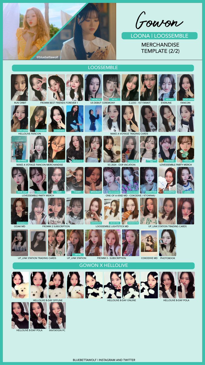 Loona / Loossemble - Gowon Merchandise Photocard Template (last