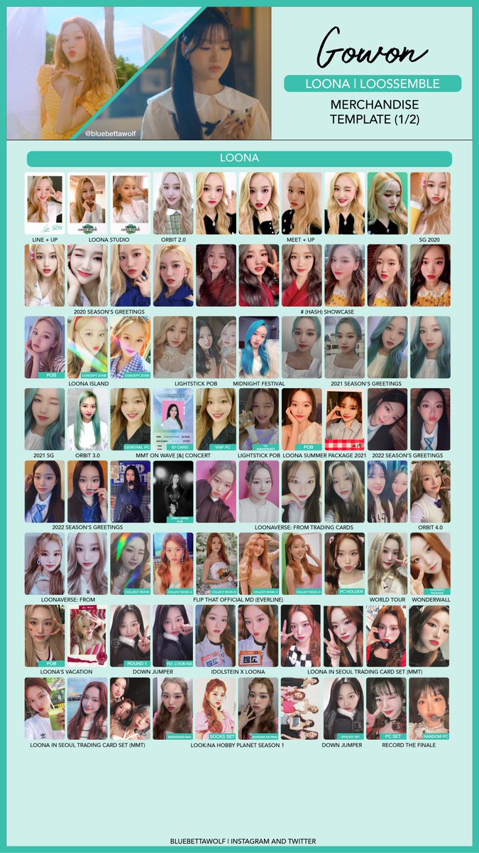 Loona / Loossemble - Gowon Merchandise Photocard Template (last