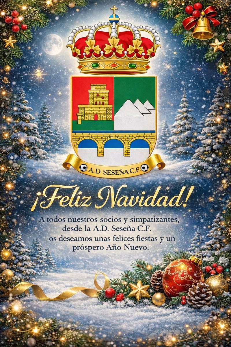 🎄⚽ ¡FELIZ NAVIDAD! ⚽🎄

A todos nuestros socios, simpatizantes del A.D. Seseña C.F., queremos desearos unas felices fiestas y un próspero Año Nuevo.

Gracias por vuestro apoyo durante todo el año. Seguimos creciendo juntos, dentro y fuera del campo ❤️💛

#FelizNavidad