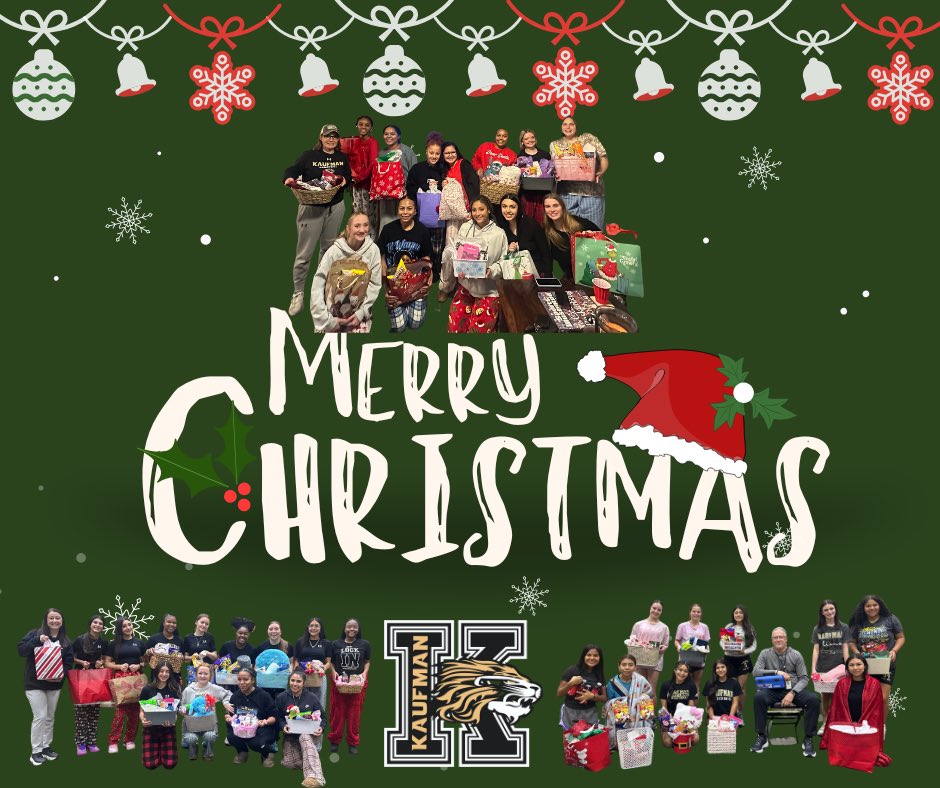 Merry Christmas from your 25-26 Kaufman Lady Lions 🦁🏀🎄