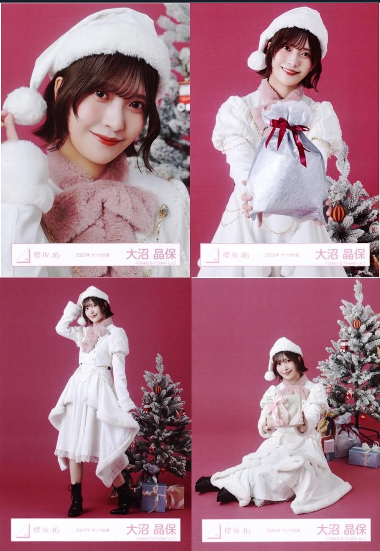 サンタ衣装 直筆 櫻坂46 大沼晶保 2025年 生写真