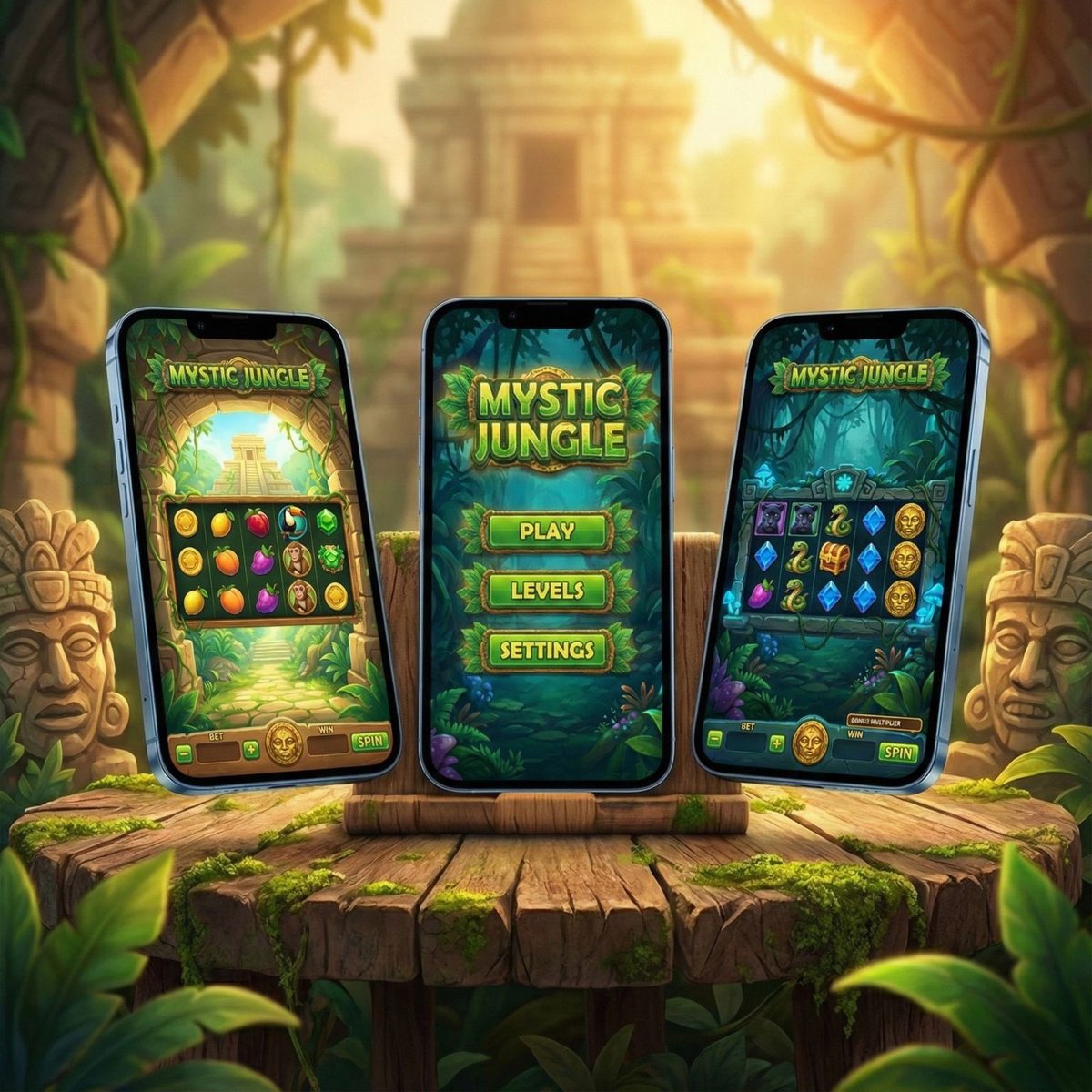 3ddreamdesign's tweet photo. New Portfolio Drop! 🌴 Explore the Mystic Jungle 🎰

Excited to release my newest slot game design project. Mystic Jungle is an adventure-themed slot featuring multiple distinct levels, high-quality symbol art, and a fully responsive UI.

Check out the varying environments like the "Temple Entrance" and the "Deep Entrance" night mode below.

What’s your favorite level theme? Let me know! 👇

#GameDesigner #UI #CasinoGames #Portfolio #NewWork #ArtStation #Behance #SeniorGameDesigner #3DDreamDesign