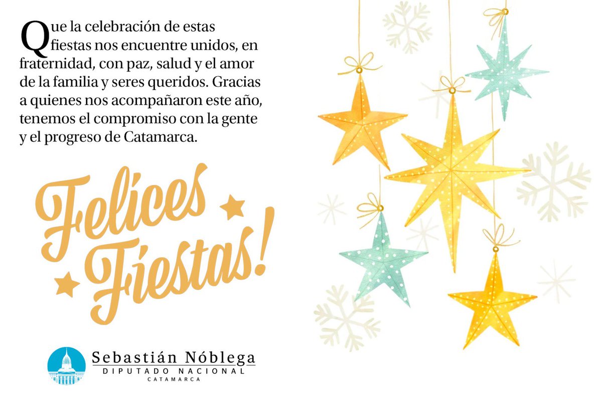 🎁 Les deseo una hermosa Nochebuena y una Feliz Navidad.
🎄Que vivamos esta Navidad con esperanza, sin rendirnos, siendo solidarios, abrazando al prójimo y construyendo una Provincia mejor.

#Navidad #NocheBuena #Catamarca #SebastianNoblega #ElijoCatamarca