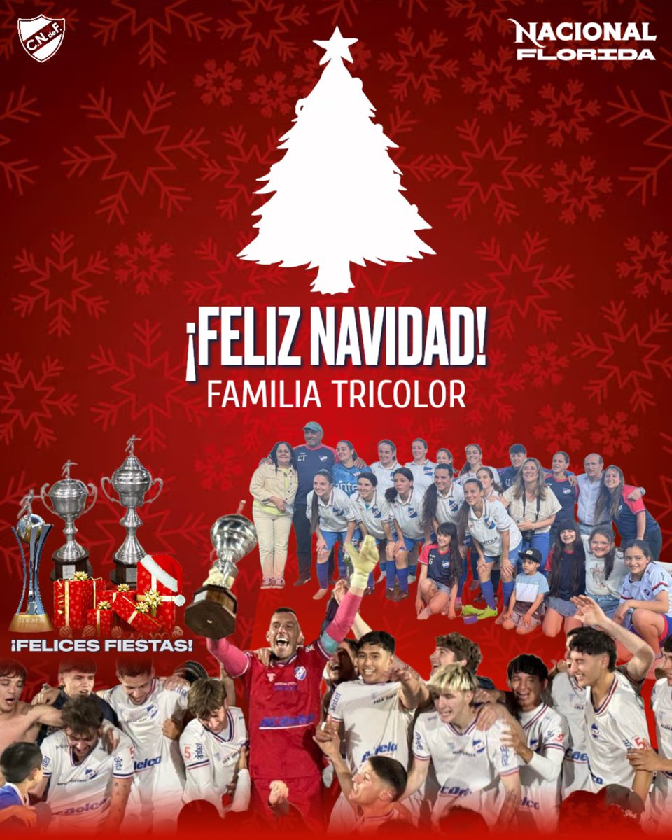 ¡Feliz Navidad Familia Tricolor! 
❤️🤍💙🏆 

Sigan festejando!
Gracias Nacional Florida... se gana y se pierde, pero la pasión, y la entrega sigue hasta el final! como se demostró este año.

Vamo siempre Nacional!

#NacionalFlorida 
#SomosFamilia