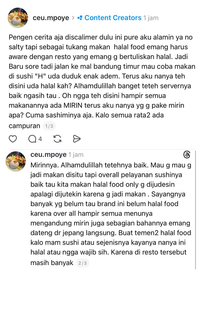 Infobndungku's tweet photo. Sushi Non Halal di Bandung tapi banyak muslim yang makan..wargi yang stay halal gpp ko nanya makanan di resto yang akan kamu makan ini halal atau tidak terkhusus muslim🙏 #kulinerbandung #sushi https://t.co/FAn2vqYnQS