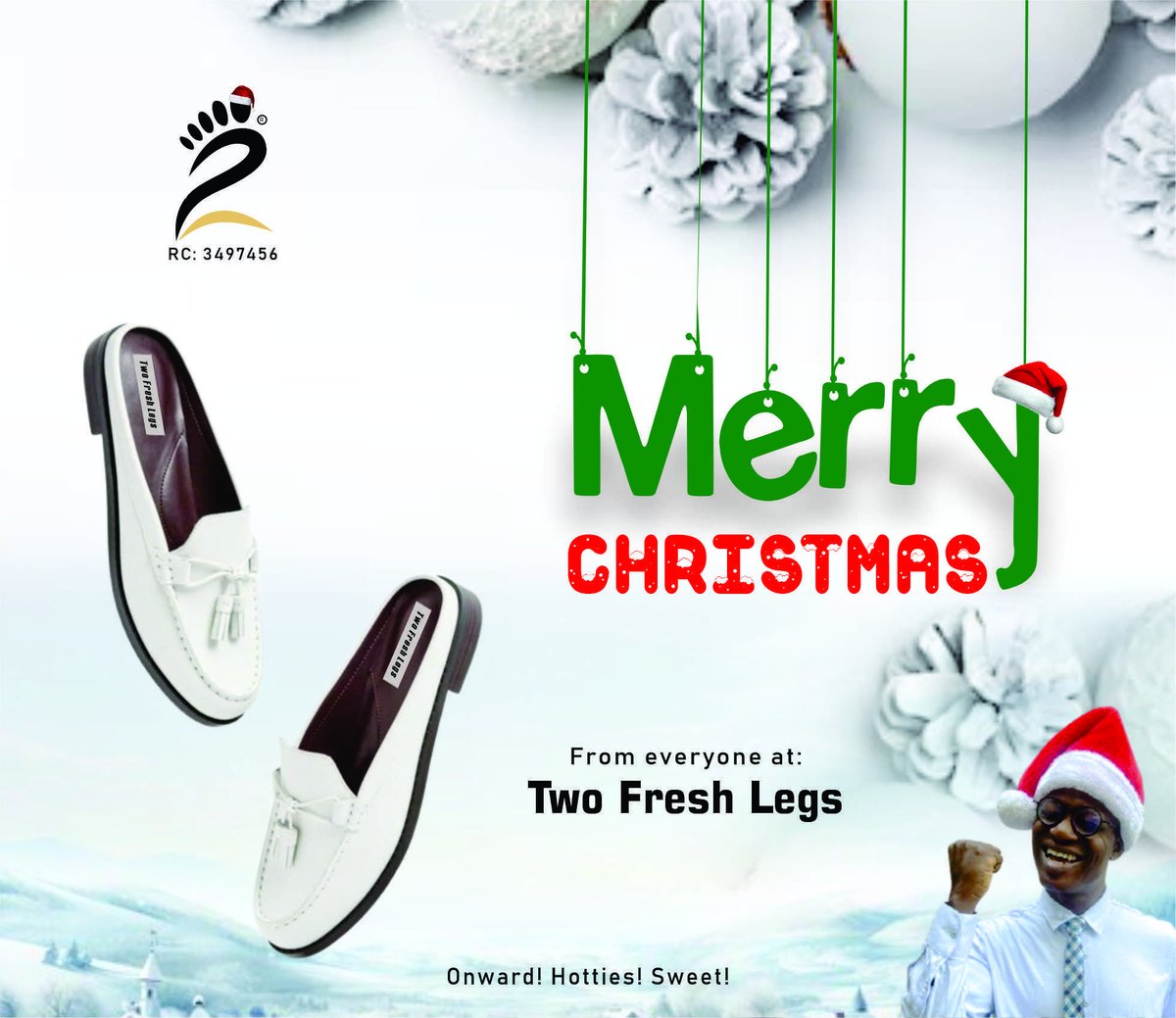 twofreshlegs's tweet photo. Merry Christmas to all our support systems. We wish you all a celebration of Joyous Joy, Unspeakable Love and Freshest Lifestyle in the coming year 2026 #TFL 👞👞 😎🎅 #Christmas https://t.co/Egr8WZSA1K