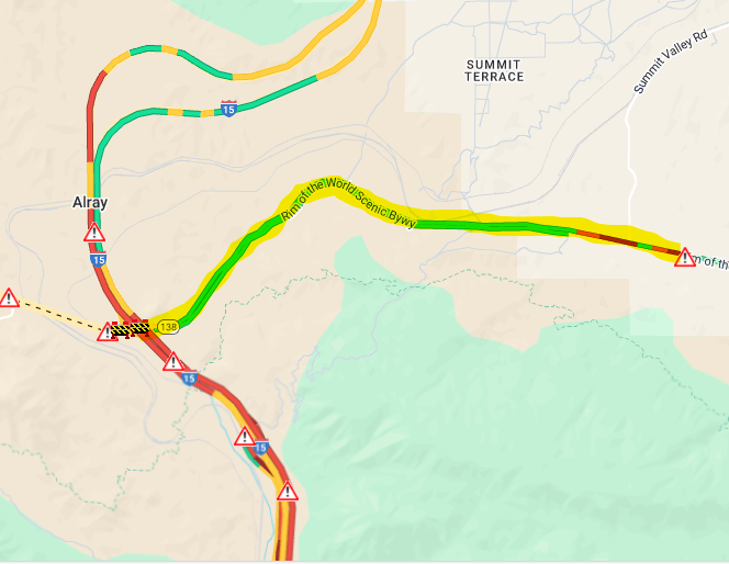 SBCO: EB/WB SR-138 emergency closure between junction I-15 and Summit Valley Road in Hesperia due to flooding. Unknown duration. Seek alternate route and avoid the area. For updates, check quickmap.dot.ca.gov #Caltrans8
