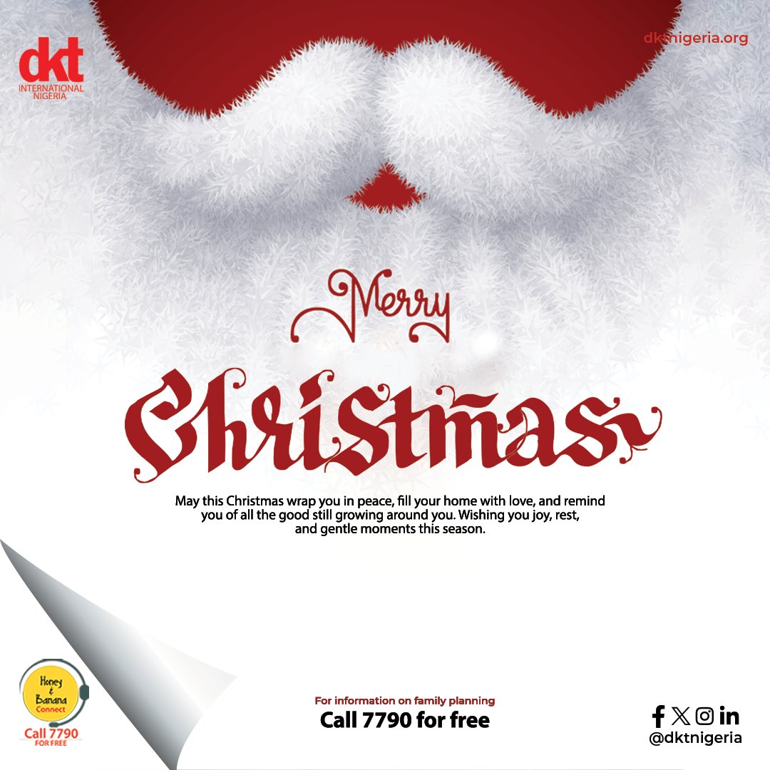 Merry Christmas from all of us at DKT Nigeria!
#merrychristmas #seasonsgreetings #dktnigeria