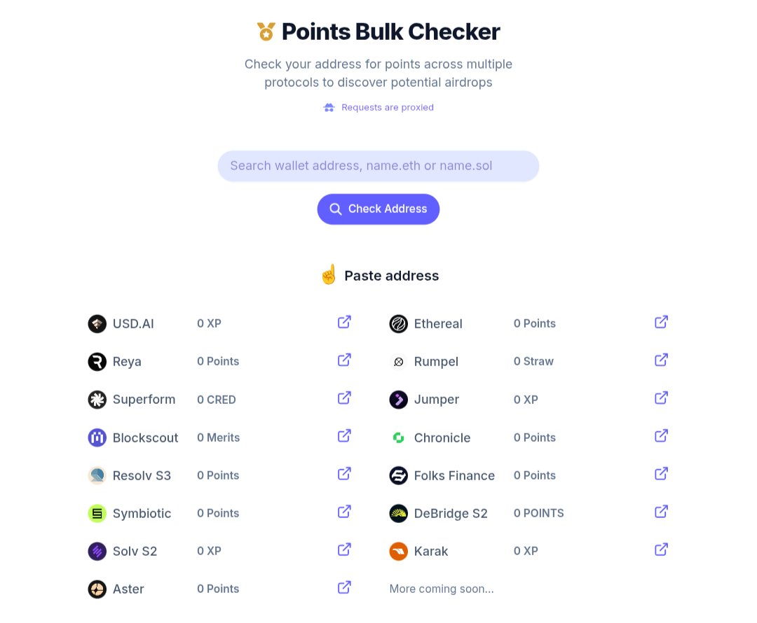 Airdrop Points:  

Remember, there is a free tool to check your airdrop points across multiple protocols!  

Check: drops.bot/free-points-ch…

Merry Christmas!