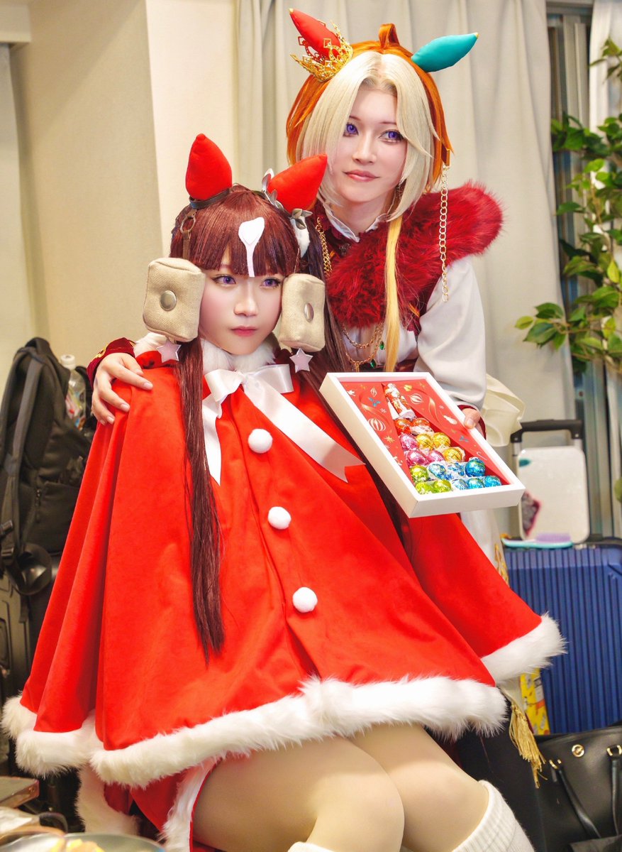 コスプレ/Cosplay
ウマ娘
オルフェーヴル&amp;ラッキーライラック

余が自ら渡しておるのだ。
受け取らぬとは言わぬだろう？
………貴様にだけ特別だ。

𝑀𝑒𝑟𝑟𝑦 𝐶ℎ𝑟𝑖𝑠𝑡𝑚𝑎𝑠

#20251215黄金聖夜240時 
#ウマ娘になってしまいました