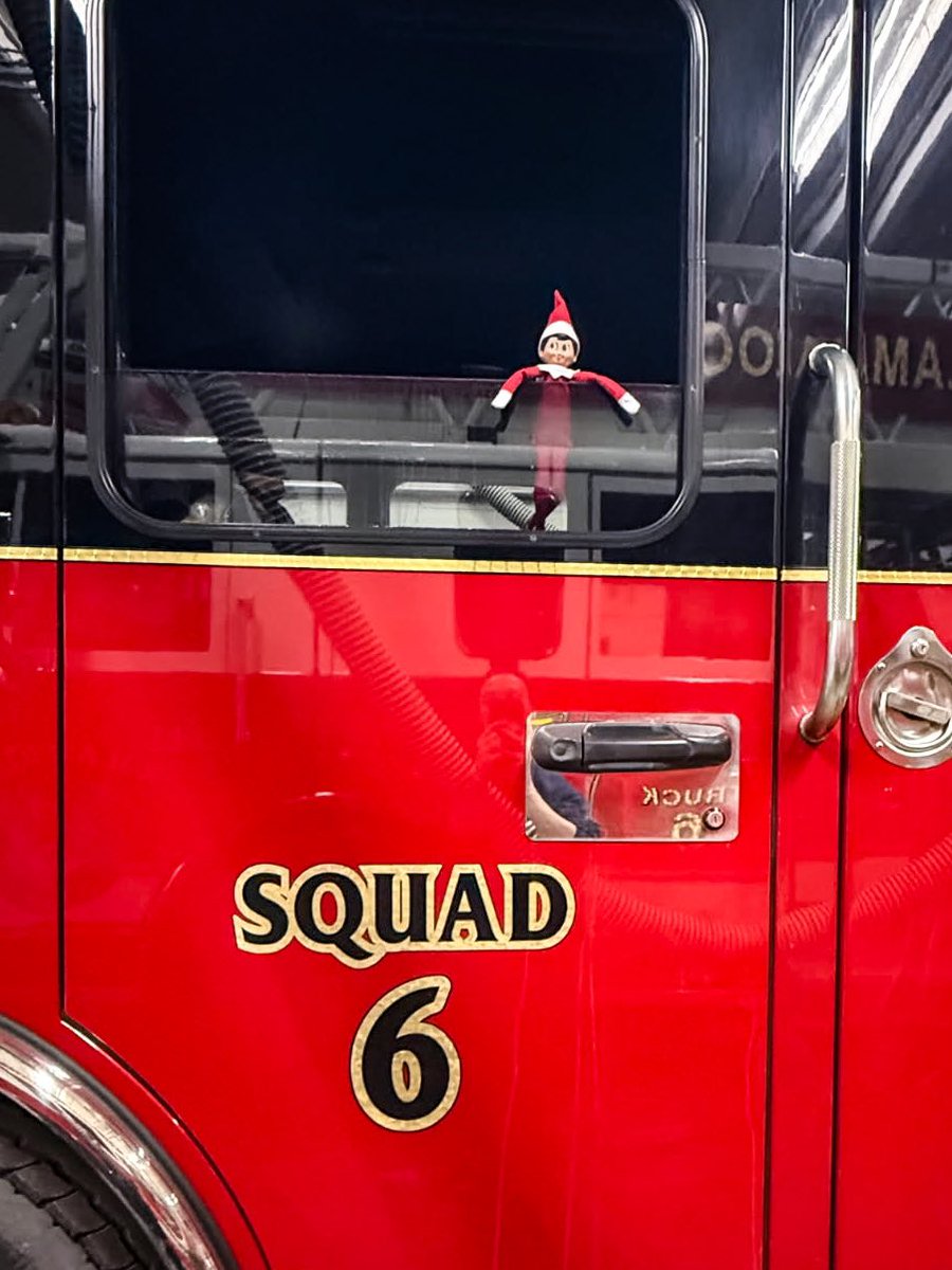 KalPublicSafety's tweet image. Did anyone lose their elf? This little guy has been quite active at Station 6 this week.

#KDPS
#ElfStoleTheTruck
#ElfSkippedLegDay
#ThisIsWhyWeHavePolicies
#ElfOnTheShelf
#Firefighting