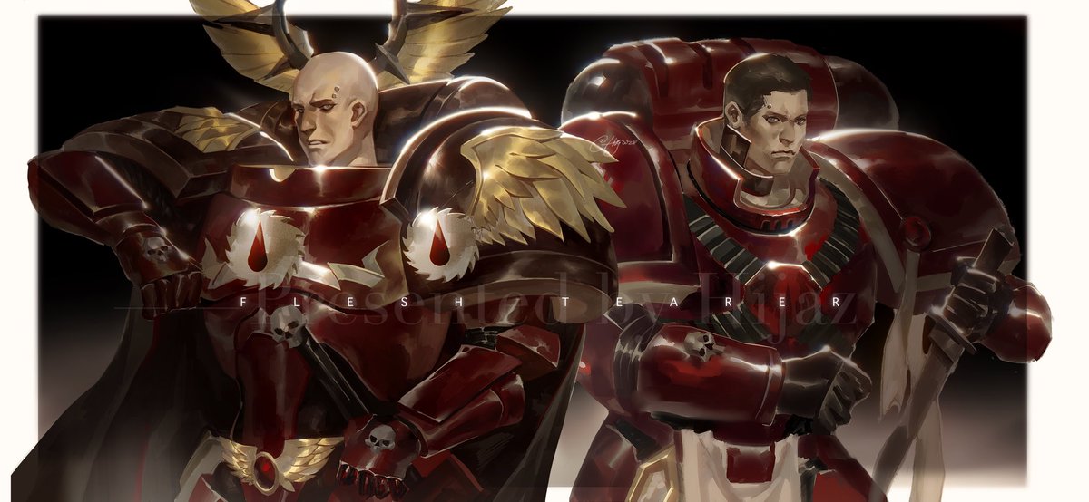 JaxKydra's tweet image. Merry Sanguinala! 🩸🪽
Here are some of his most loyal sons 
#Warhammer40k #FleshTearer