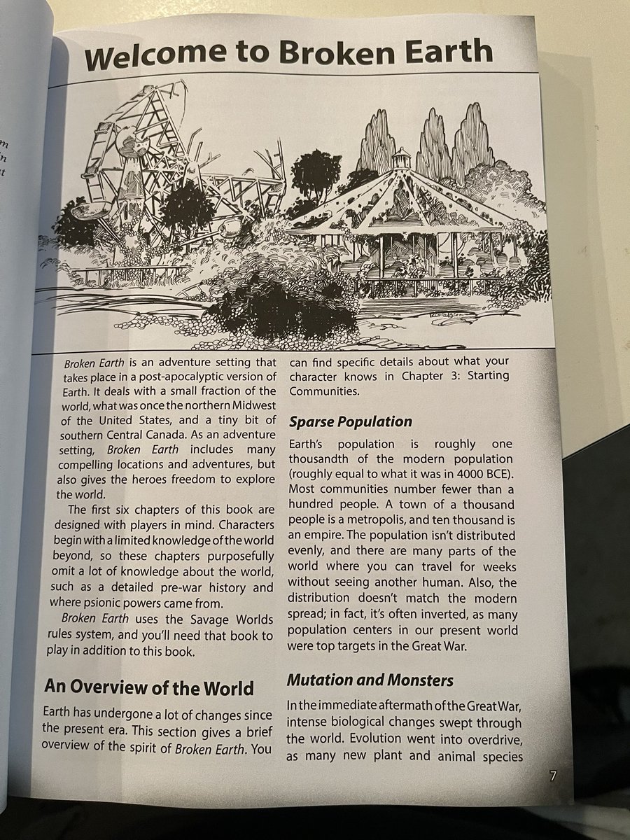 silverlock's tweet image. Had a surprise today.  One of my Kickstarters came in.  The  Broken Earth post apocalypse setting for Savage Worlds.   If I ever got to run again, I would probably use it and Morrow Project together.