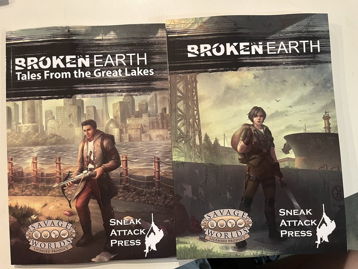silverlock's tweet image. Had a surprise today.  One of my Kickstarters came in.  The  Broken Earth post apocalypse setting for Savage Worlds.   If I ever got to run again, I would probably use it and Morrow Project together.