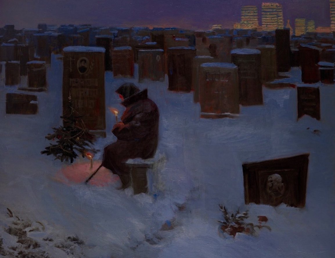 prayingmantis40's tweet image. “New Year’s Night by Sergei Andriyaka (1984)”